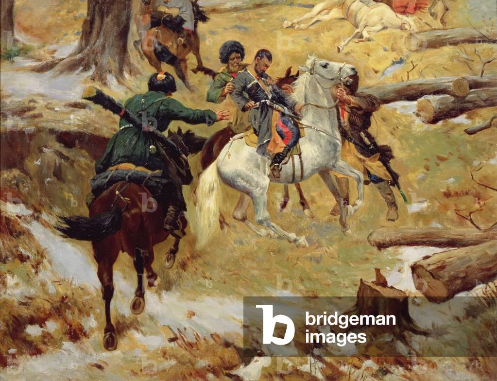 The Death of Major General Sleptsov in Chechnya (oil on canvas)