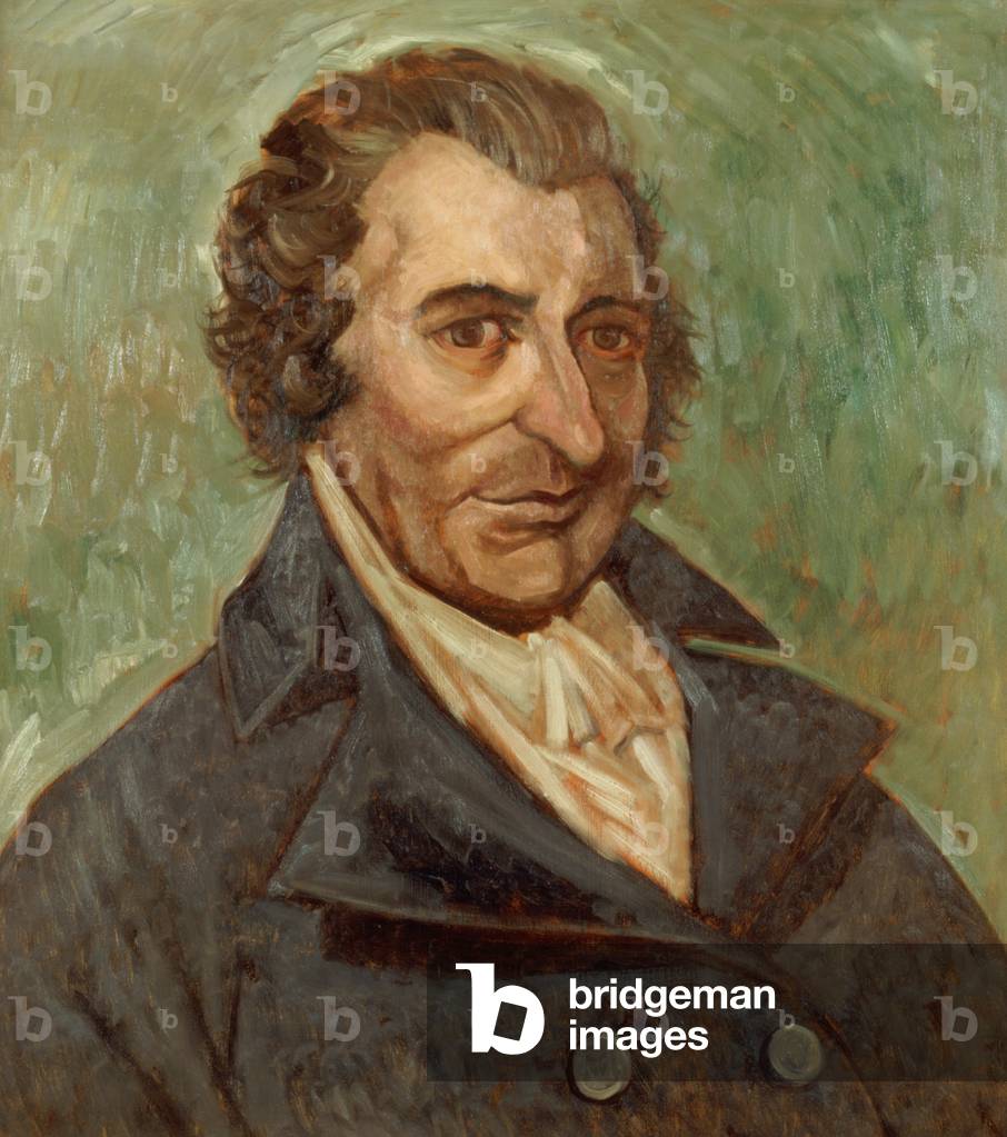 Portrait of Thomas Paine (1737-1809) (oil on canvas)