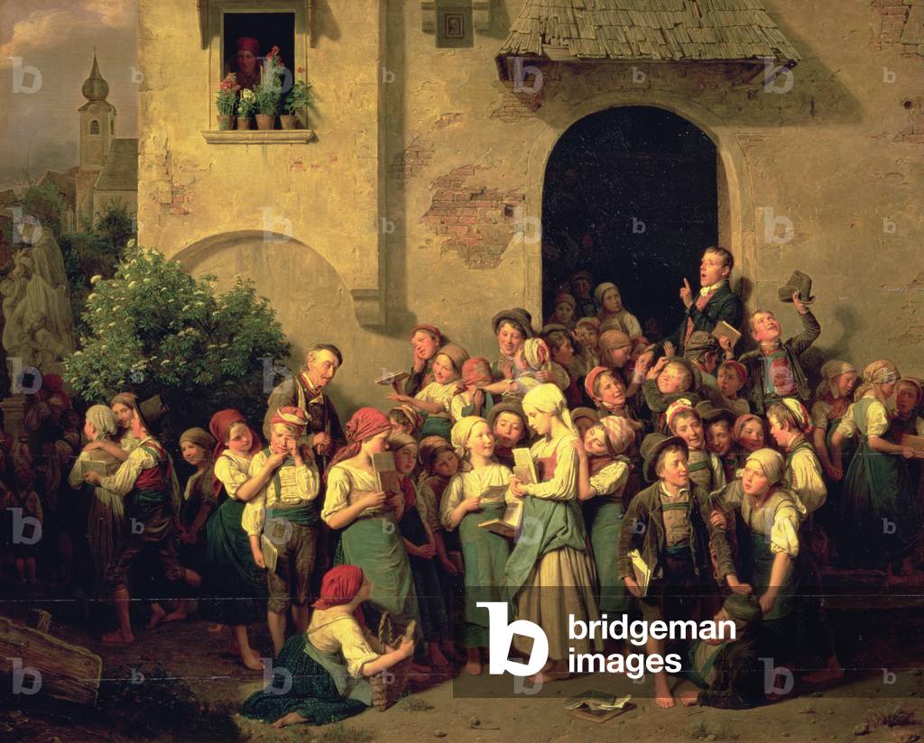 Immagine di Dipinto "Dopo scuola 1844 (olio su tela)", 1844 di Ferdinand Georg Waldmuller