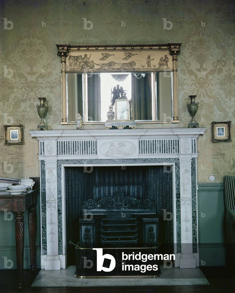 Fireplace and mirror, c.1810 (photo)