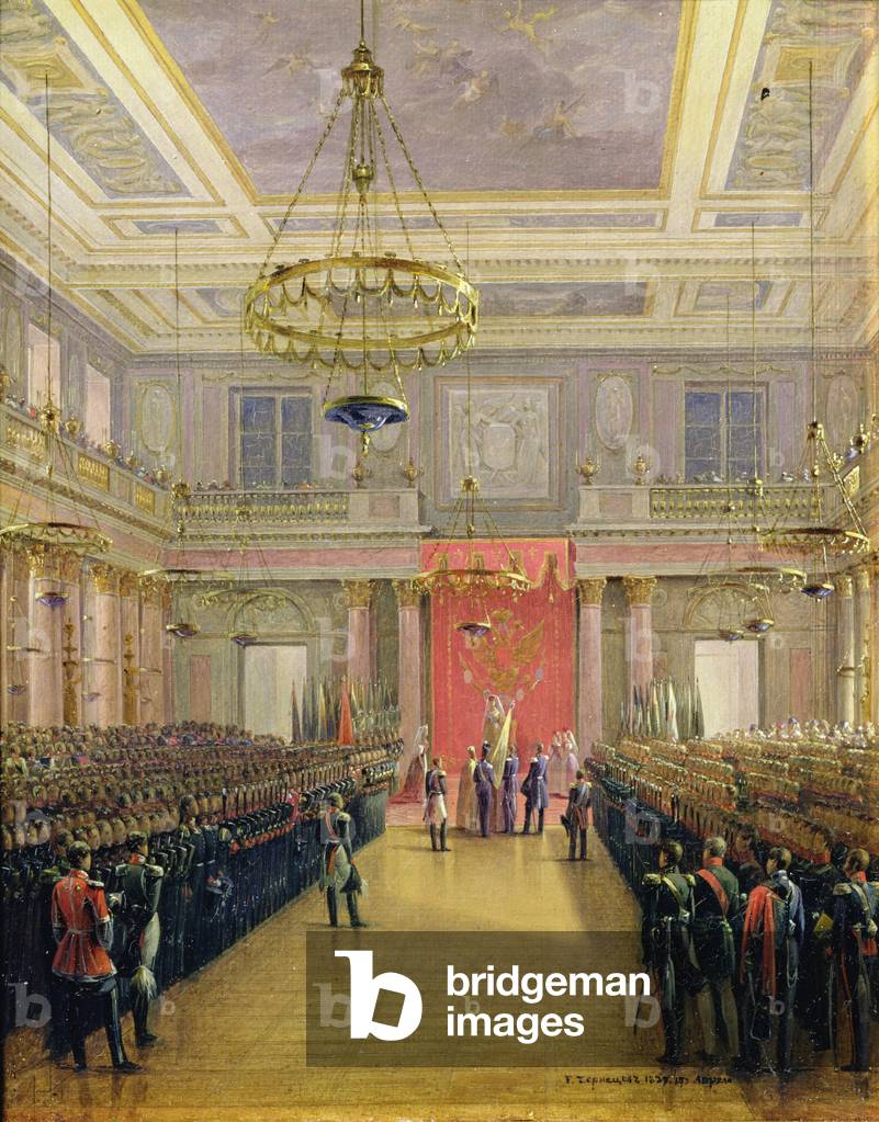 Il giuramento del Successore al Trono Alessandro II Nickolaevich nel Palazzo d'inverno, 1837 (olio su cartone)