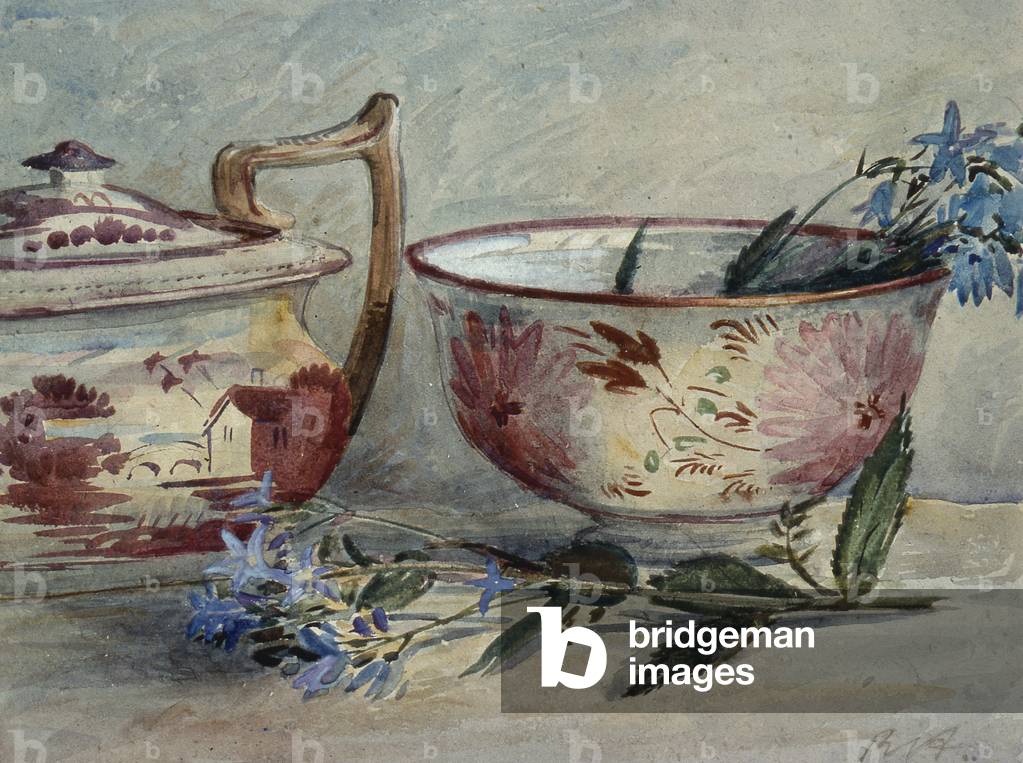 Lustre Teapot and Bowl, 1925 (w/c on paper)