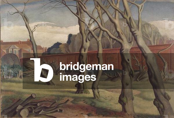 Oxfordshire Garden, (The Spreadeagle, Thame), c.1935 (tempera on board)