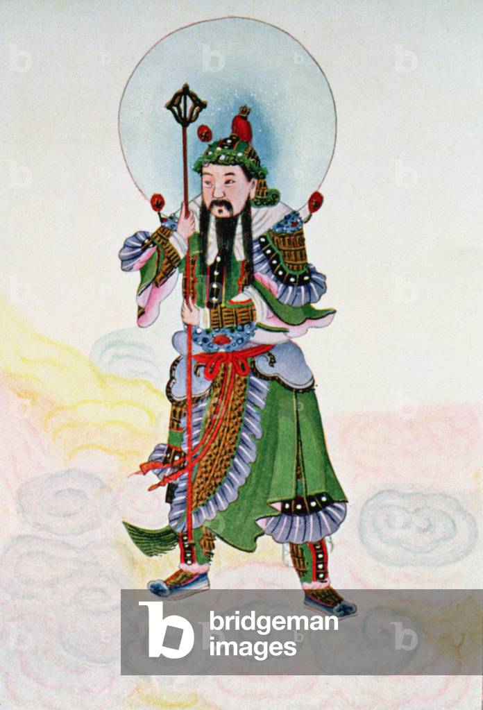 The Door God - Civil, illustration from 'Myths and Legends of China', by Edward T.C. Werner, pub. by George G. Harrap & Co., 1922 (colour litho)