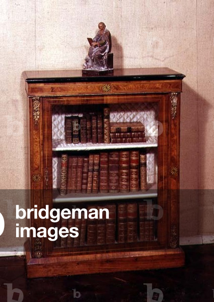 Victorian bookcase with carved statue of St.Luke, mid 19th century