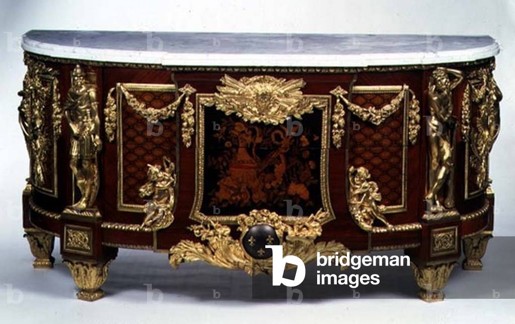 "Comò bombe reggenza francese con supporti ormolu", 1720 di French School