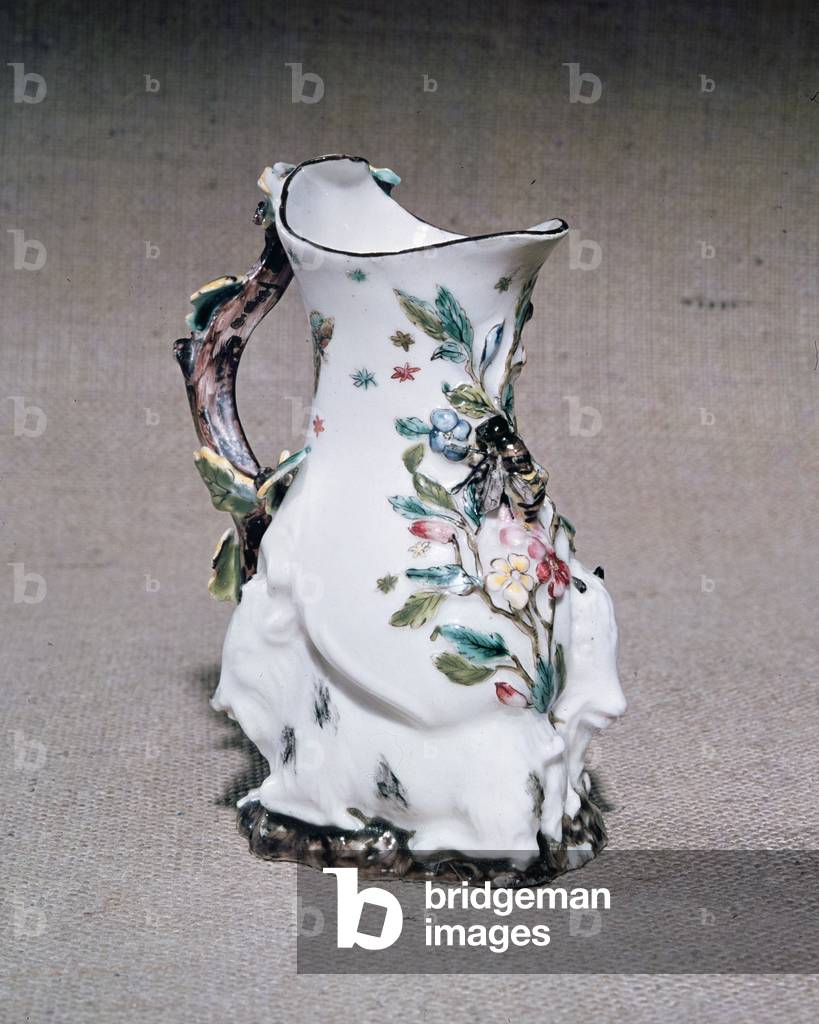 Chelsea porcelain goat and bee jug, c.1745 (porcelain)