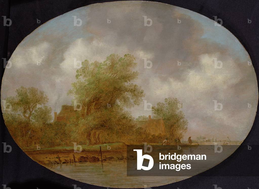 "Eine Flusslandschaft mit Fischern", 17. Jahrhundert von Joost de Volder