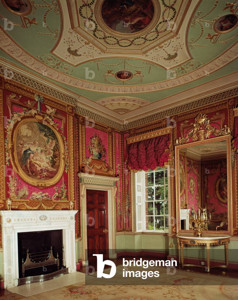 Side-table, pier glass and fireplace by Adam in the Tapestry room at Osterley Park, c.1763 (photo)
