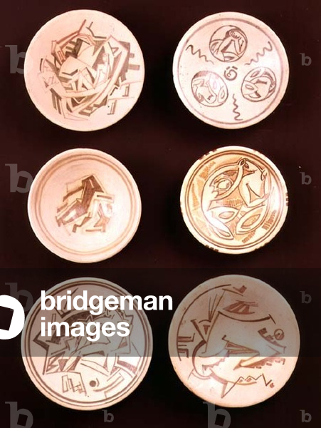 Collection of bowls, decorated by Cuthbert Hamilton (1885-1959) c.1915 (earthenware)