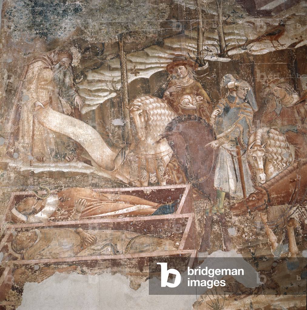 Bild von Fresko "Der Triumph des Todes (fresco) (ausschnitt von 34572)", 14. Jahrhundert von Master of the Tri