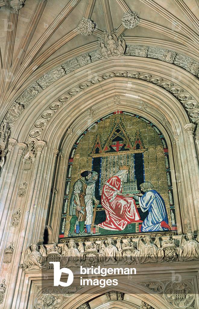 "Blick auf das Westende der St. Stephen's Hall", 19. Jahrhundert von Augustus Barry
