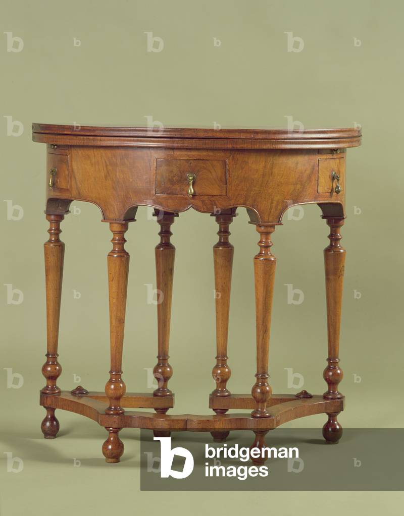 William and Mary card table, c.1690 (walnut)