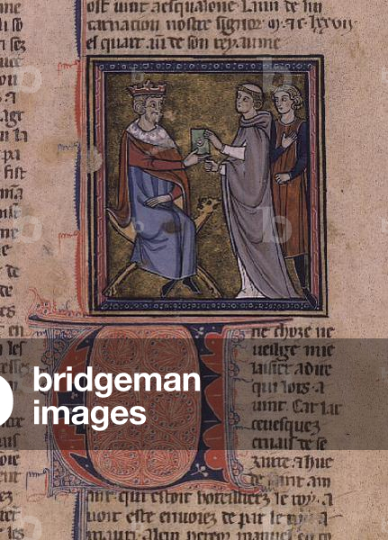 Fr 9084 f.272 King being presented with a book