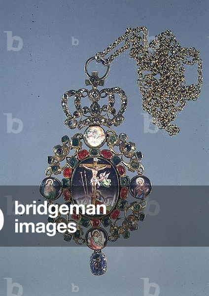 Panagia russa, oro incastonato con gemme semipreziose e smaltata con scene della vita di Cristo, sec. XVIII