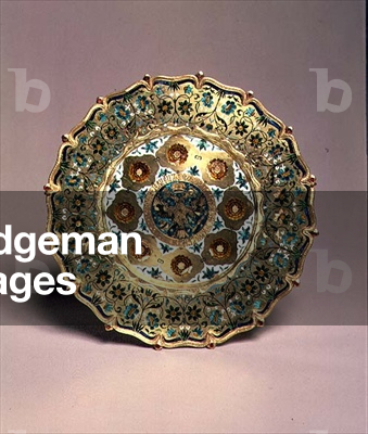 Gold plate with polychrome enamel decoration, 1667