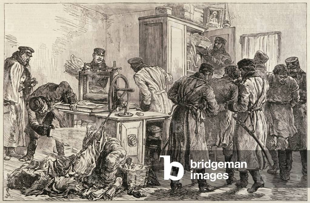 San Pietroburgo polizia scoprendo un nichilista stampa stampa, da 'The Illustrated London News', 16 Aprile 188