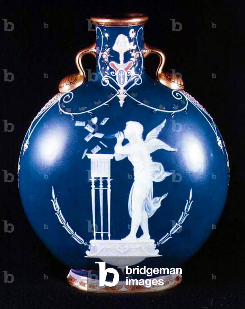 Minton pilgrim bottle, 1875 (ceramic)