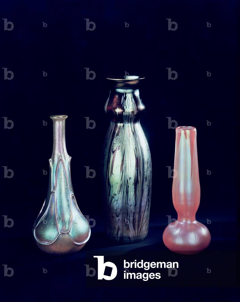 Collection of vases, possibly Loetz, c.1900 (glass)