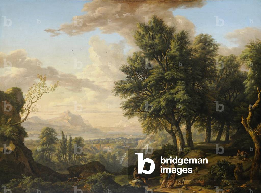 Landscape with classical figures, 1725 (oil on canvas)