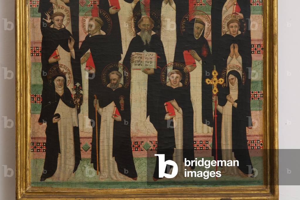 Detail of the Virgin, Christ and 17 Saints (tempera on panel) 