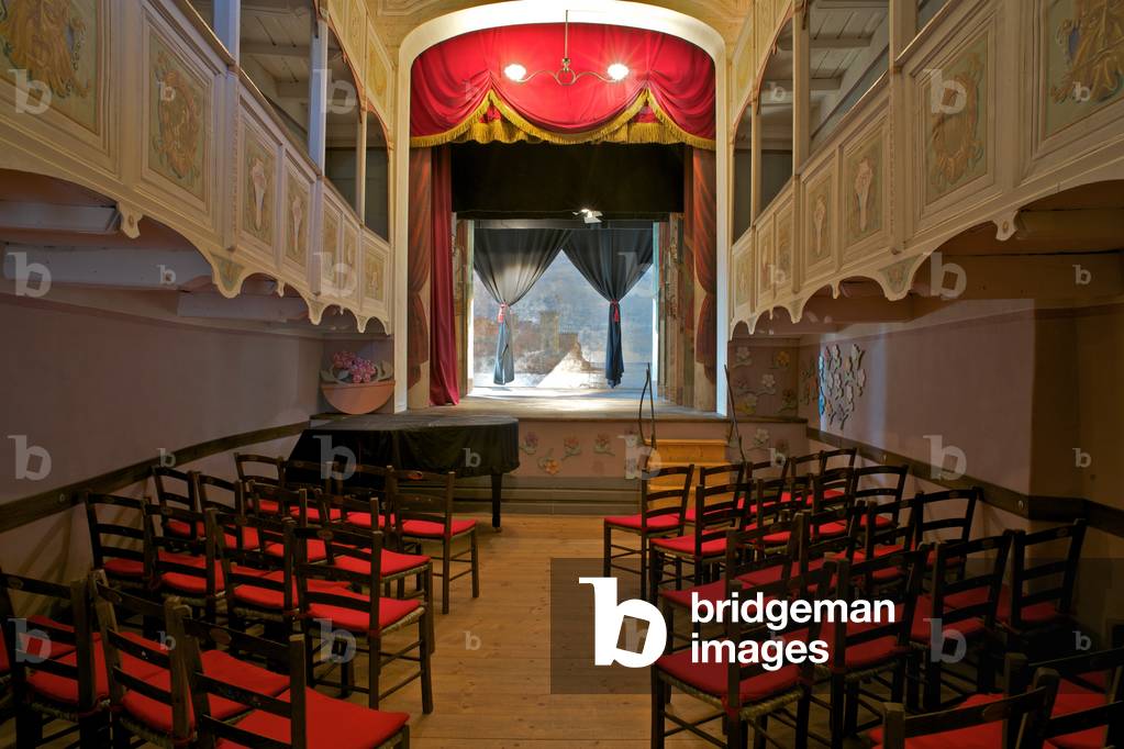 Interior of the Teatrino di Vetriano, Lucca, Italy (photo)