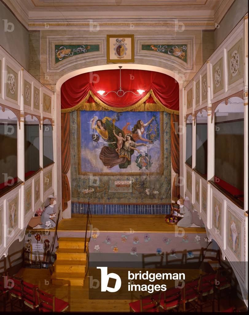 Interior of the Teatrino di Vetriano, Lucca, Italy (photo)