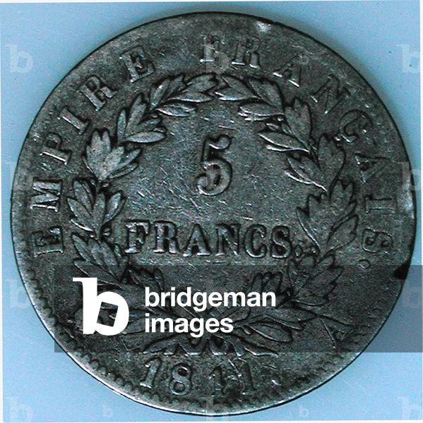 Five Franc coin, 1811 (verso)