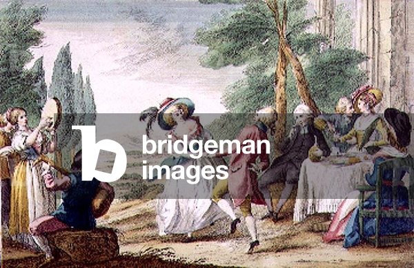 Florentine Games, the Dance (coloured engraving)