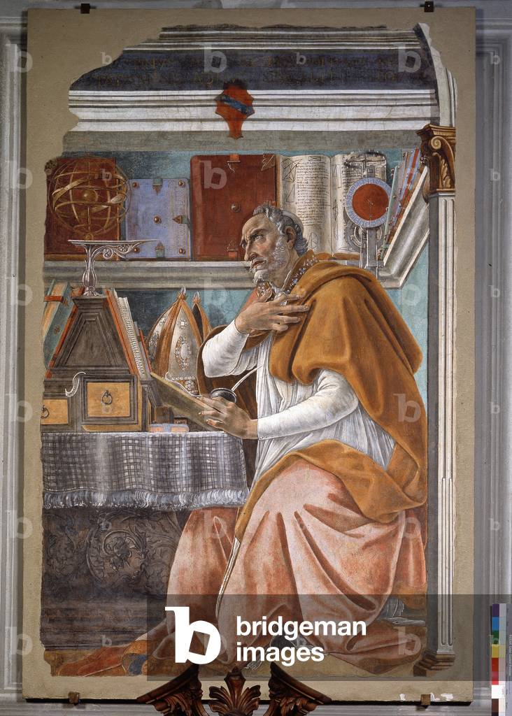 Image of Fresco depicting Saint Augustine (fresco) by Sandro Botticelli
