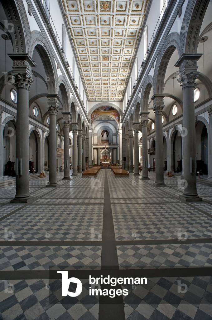 Interior of the Basilica of San Lorenzo, Florence, Italy (photo) 