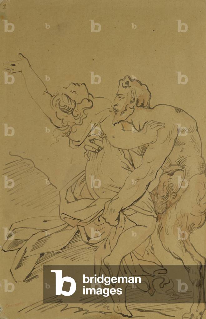 Nymph and Satyr (pencil on paper)