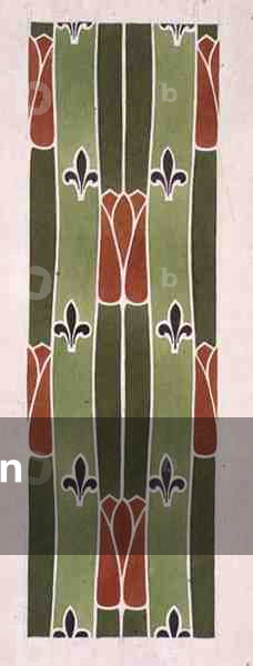 Neo-Gothic banner design, 19th century (w/c on paper)