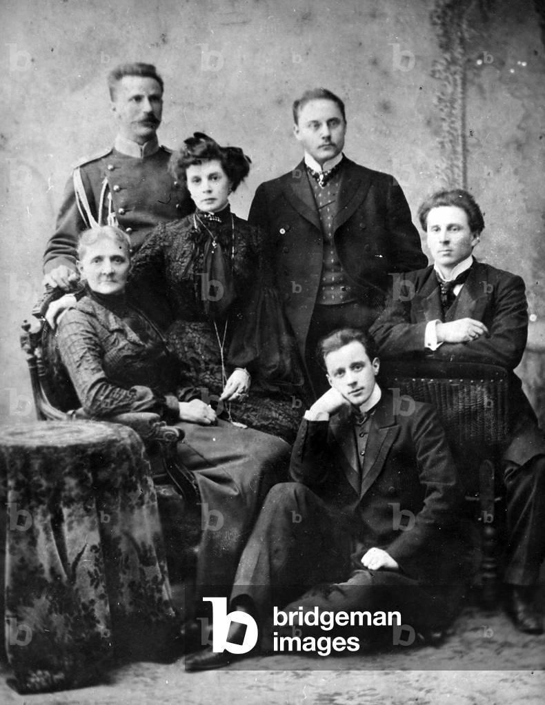 Mikhail Mikhailovich Fokine and family, 1915 (b/w photo)