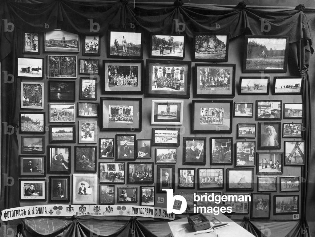 A display of Karl Bulla's photographs, c.1912 (b/w photo)