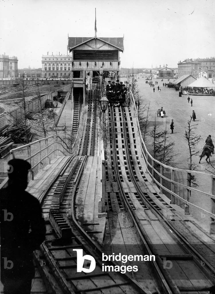 A Switchback Ride, St Petersburg, early C20th (b/w photo)