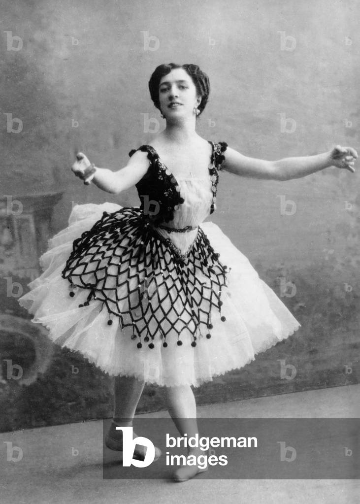 Agrippina Yakovlevna Vaganova in a scene from the ballet 'Paqita', 1900 (b/w photo)