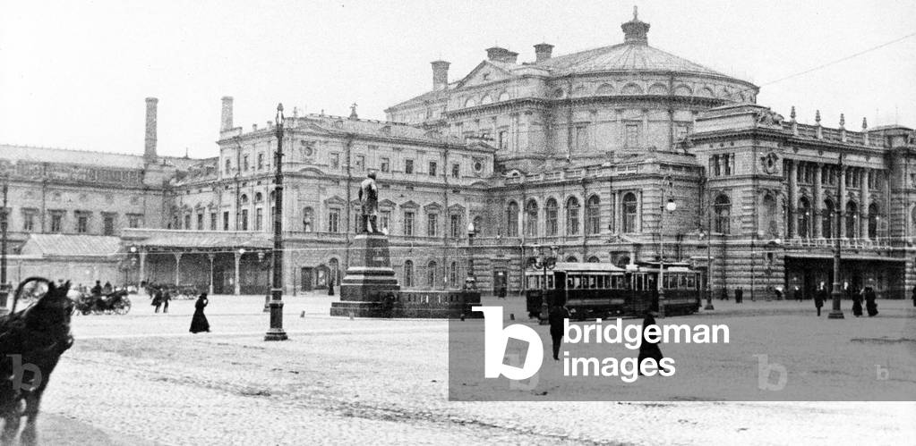 The Mariinsky Theatre on St Petersburg's Theatre Square, 1913 (b/w photo)