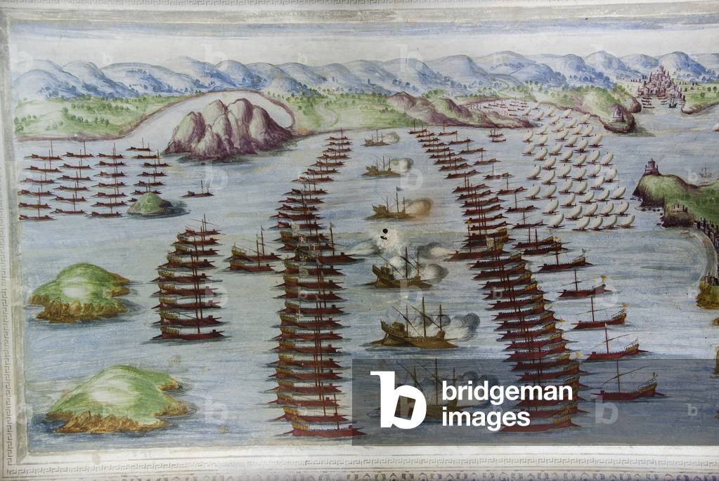 Battle line at the Battle of Lepanto, 1571 (fresco)
