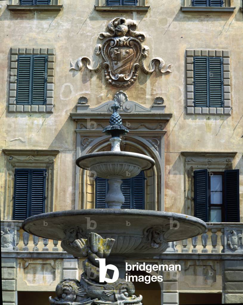 Detail der Fassade, Villa di Celle (Foto)