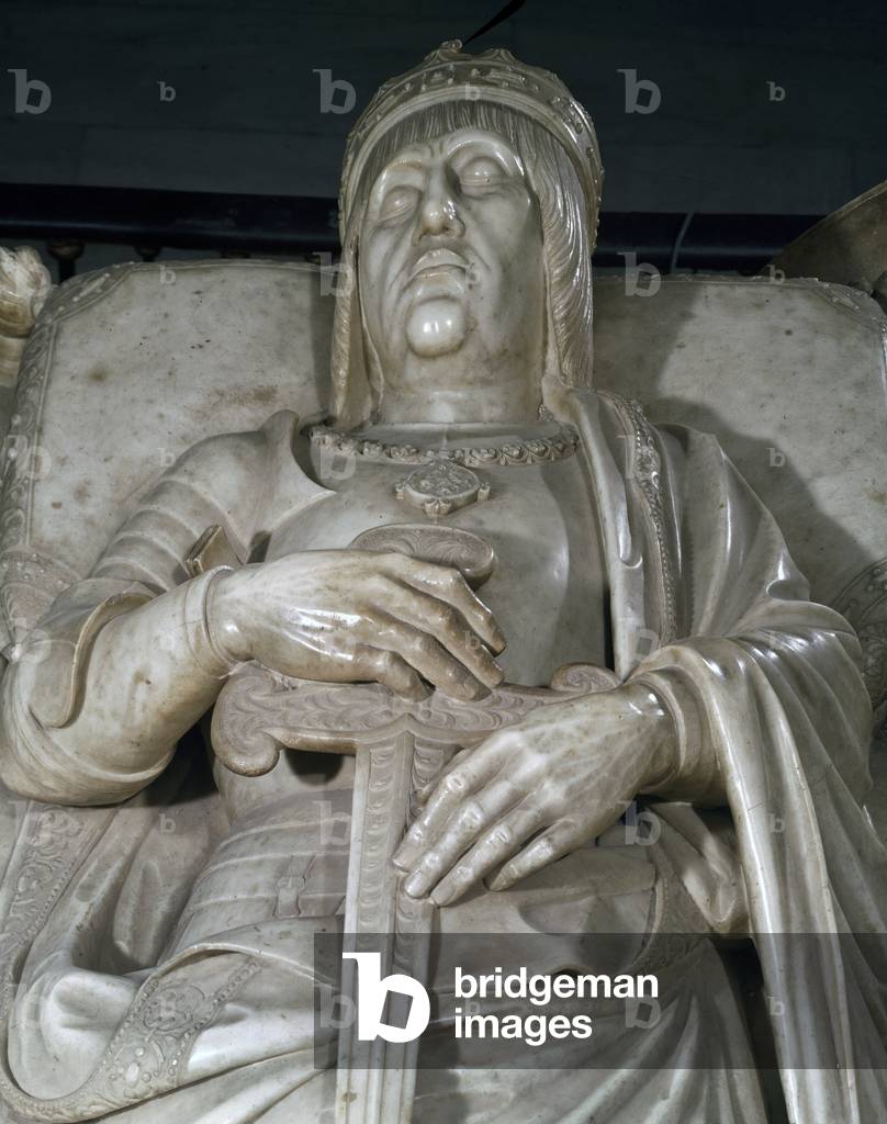 Effigy of a king, detail from the tomb of the Catholic kings (marble)