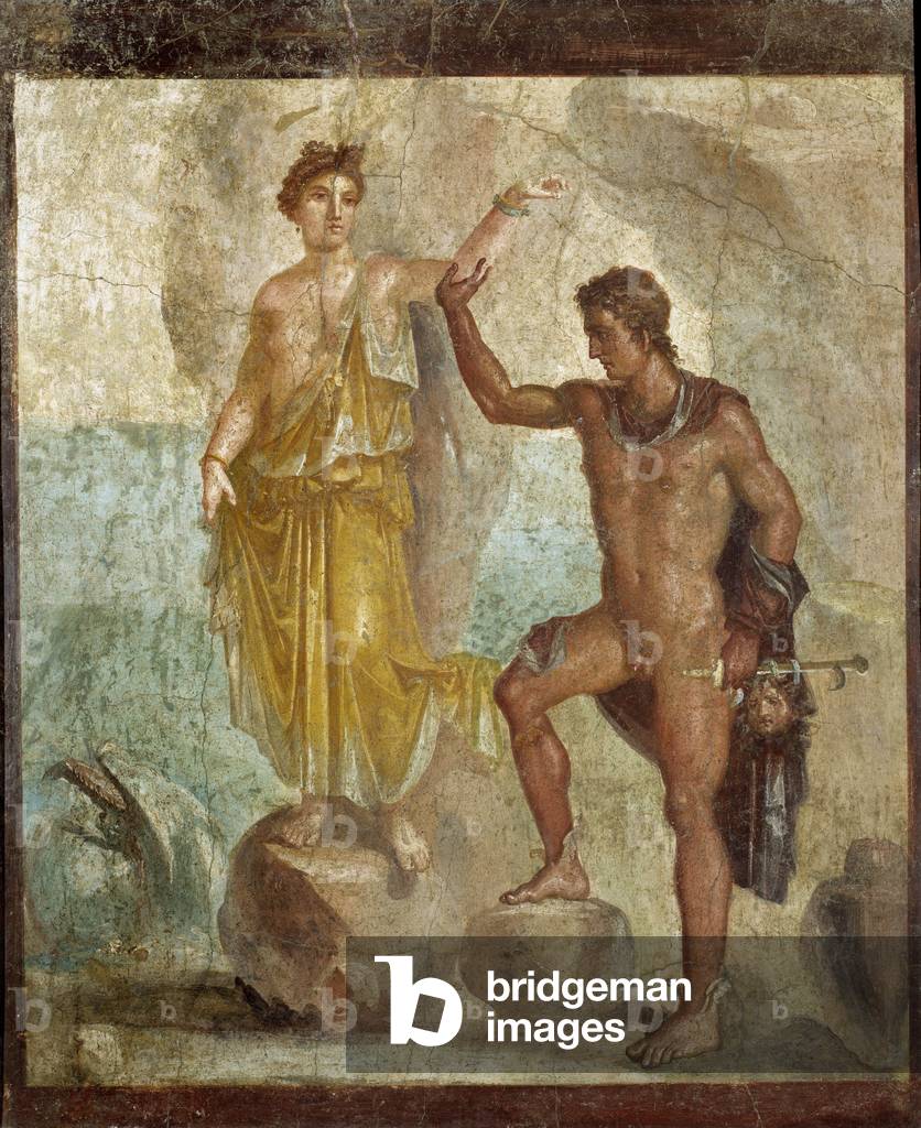 Perseo sta liberando Andromeda. Affresco 98 x 120 cm. Dalla Casa dei Dioscuri (Casa dei Dioscuri) a Pompei. 30