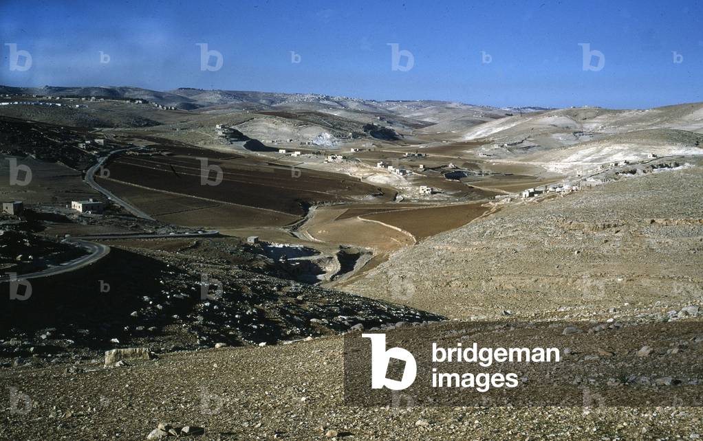 Vista panoramica del deserto della Giudea in Palestina 1970s Photography