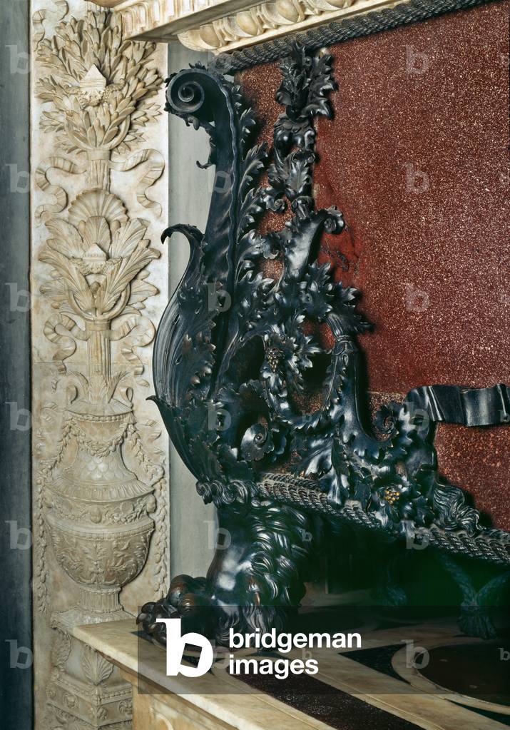 Leg of the sarcophagus from the tomb of Piero and Giovanni de' Medici, Basilia di San Lorenzo, Florence (photo)
