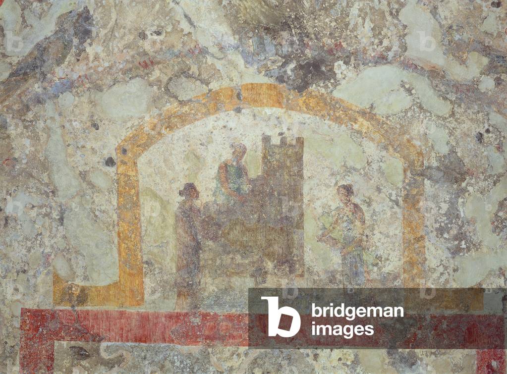 A decorated vault from the vestibule of the upper level of the catacombs (fresco)