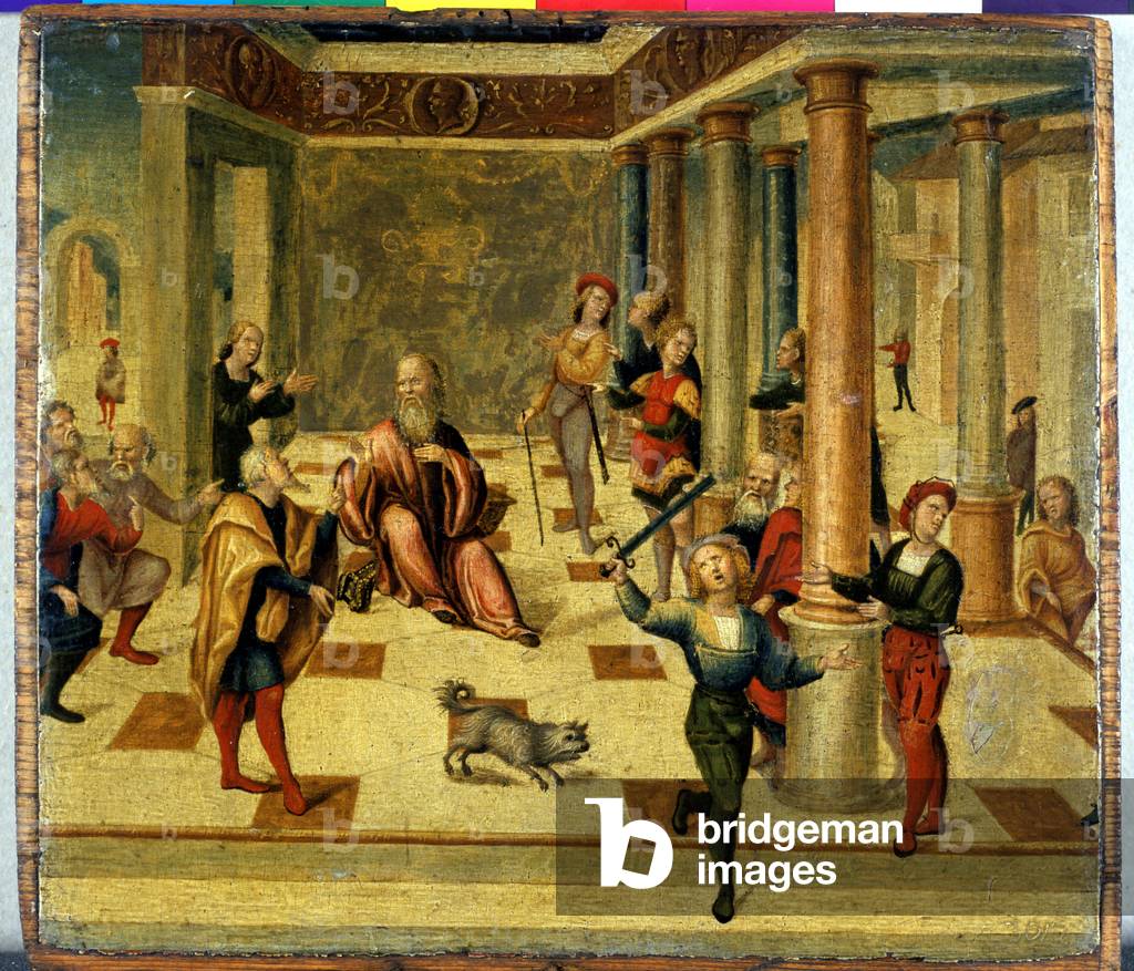 Scene from Roman history (tempera on wood)