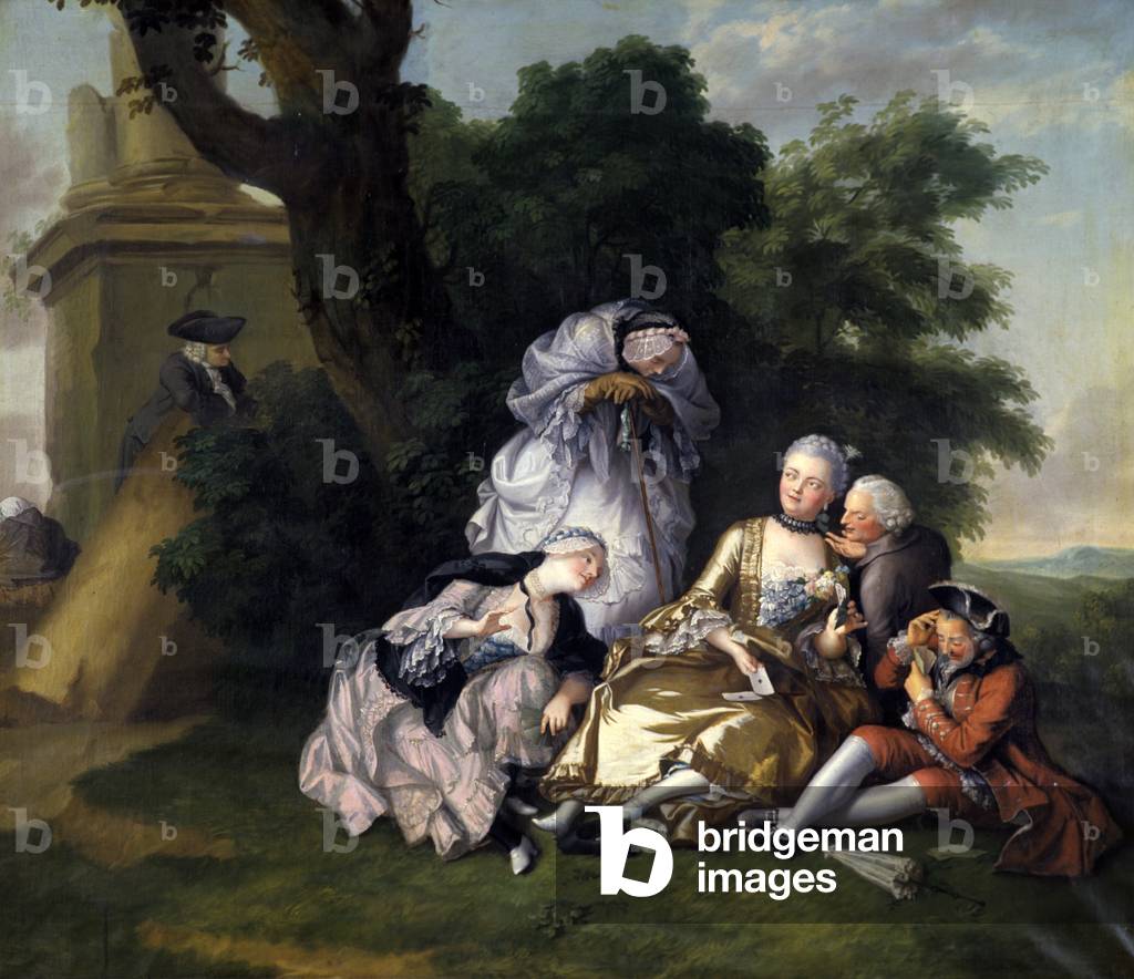 A group of women playing cards (oil on canvas)