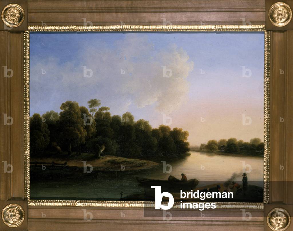 River Landscape (oil on panel)