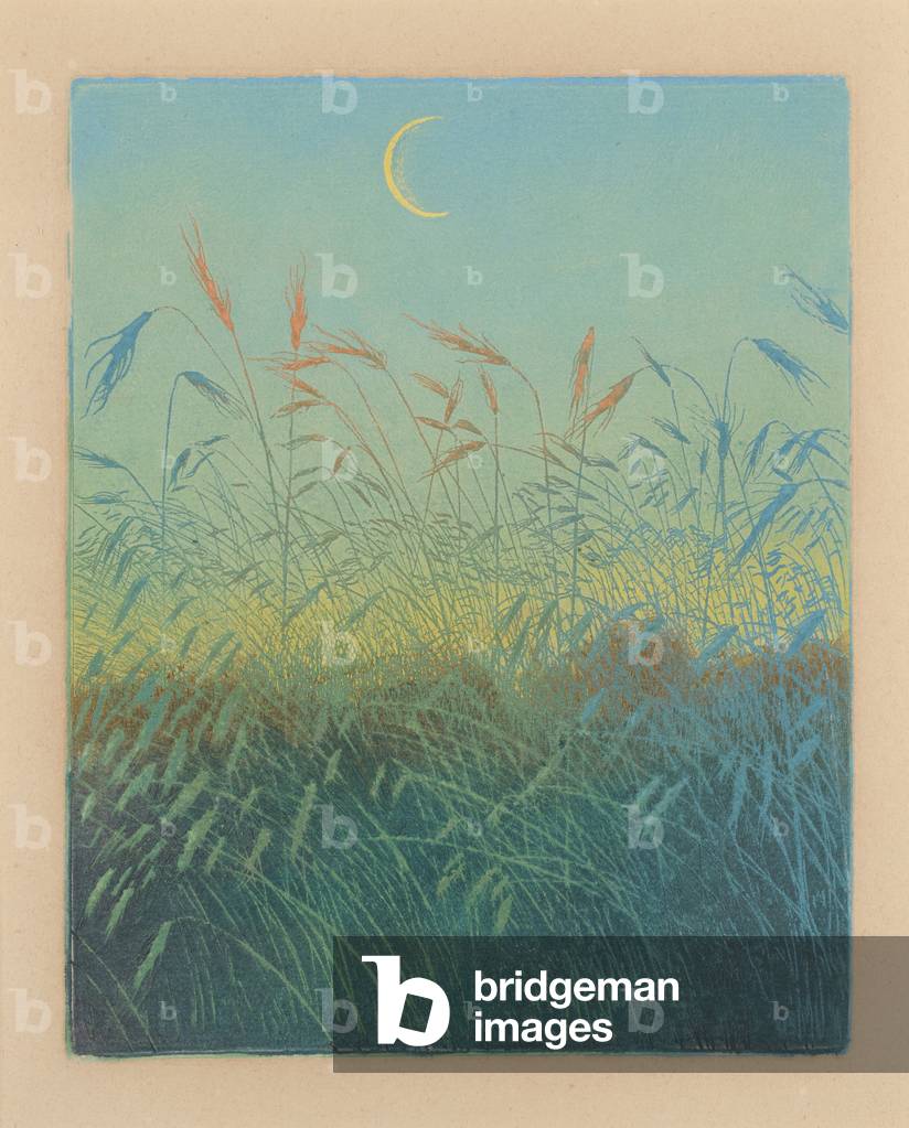Ripe Cornfield: evening (Ahrendelf am Abend), 1896 (colour etching on zinc)