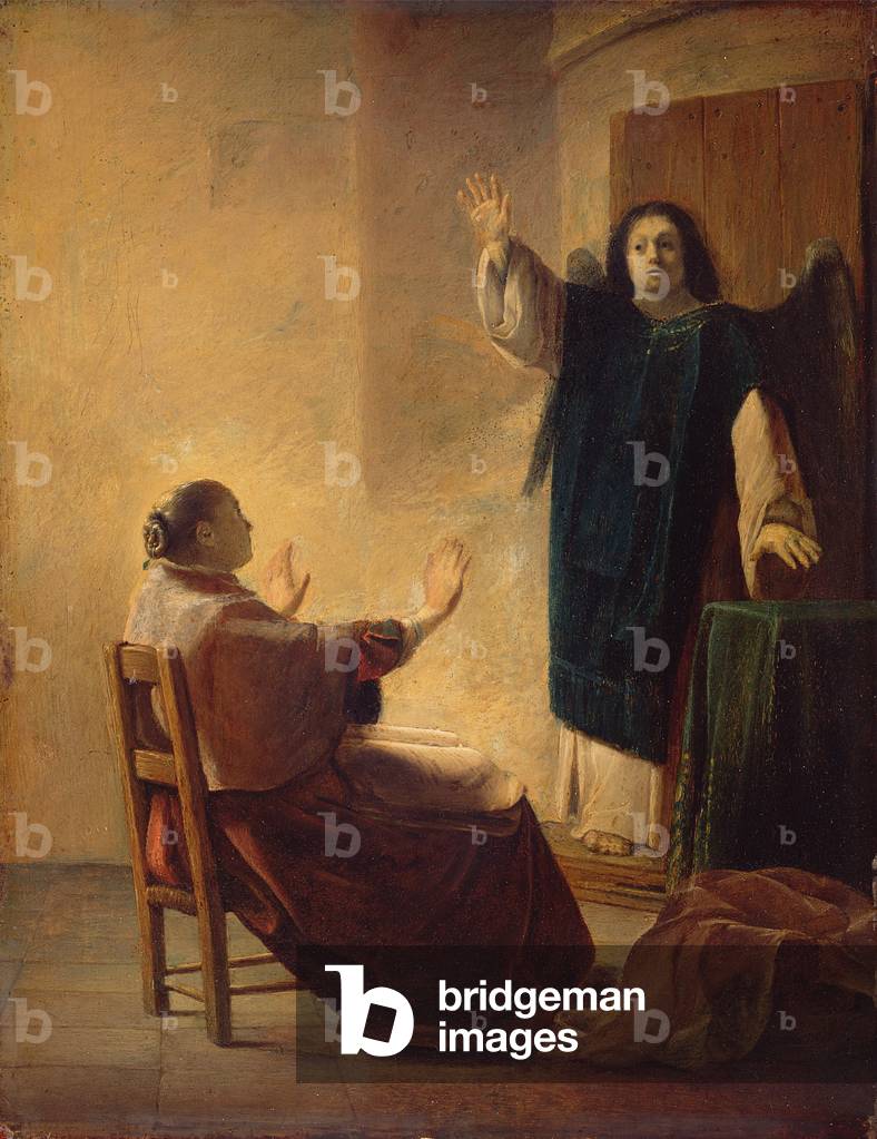 The Angel Appearing to Anna (oil on panel)